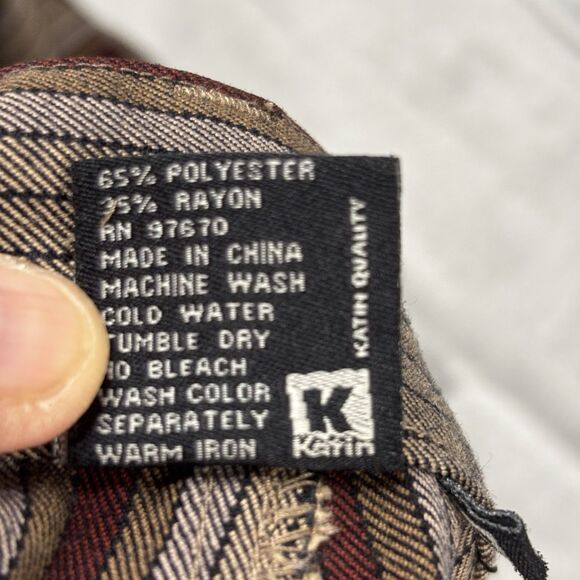 Katin Surf Co  Men's Bermuda Shorts Size 33 Brown /Maroon Striped Button Fly - Picture 10 of 13